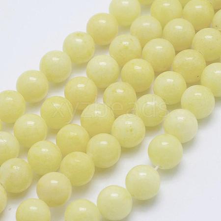 Natural Mashan Jade Round Beads Strands G-D263-12mm-XS06-1