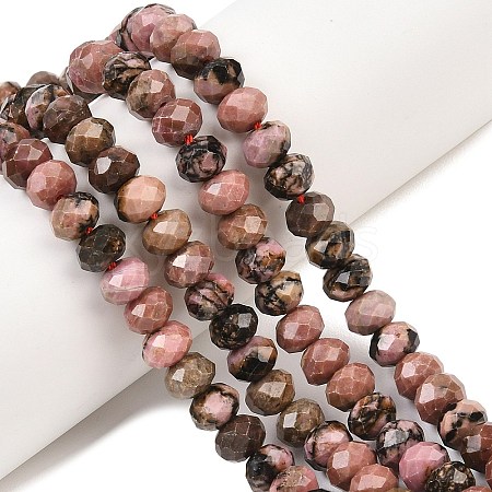 Natural Rhodonite Beads Strands G-C259-A25-5x8mm-1