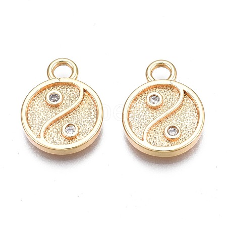 Brass Micro Pave Cubic Zirconia Pendants KK-N232-263-1