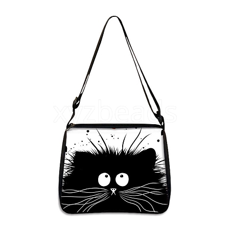 Cat Polyester Shoulder Bags PW-WG04021-10-1