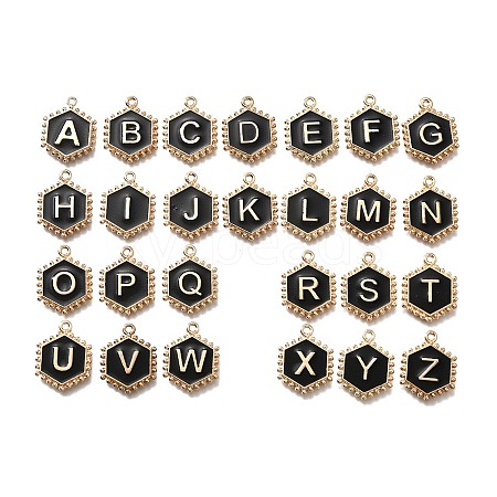 Alloy Black Enamel Pendants ENAM-K075-03B-G-1