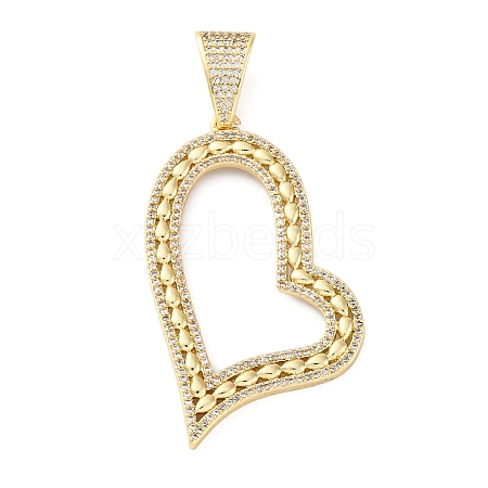 Brass Micro Pave Clear Cubic Zirconia Pendants KK-S510-31G-02-1