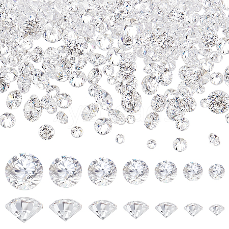 700Pcs 7 Styles Diamond Shape Grade AAA Cubic Zirconia Cabochons ZIRC-BBC0002-96-1