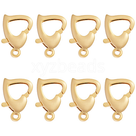8Pcs Brass Heart Lobster Claw Clasps KK-TA0002-69-1