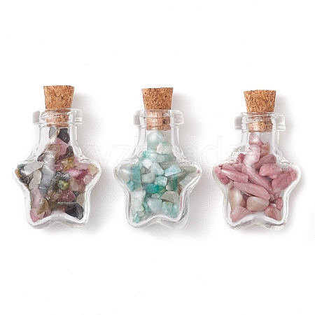 3Pcs Glass Wishing Bottle Decorations PALLOY-JF03092-1