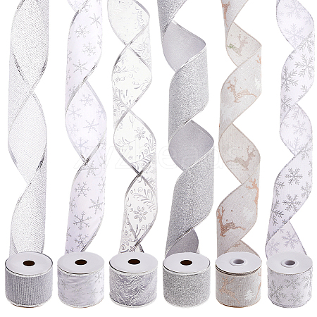 30 Yards 6 Styles Polyester with Plastic Ribbons OCOR-FH0001-58-1