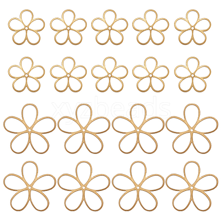 BENECREAT 20Pcs 2 Style Brass Filigree Joiners KK-BC0011-66-1