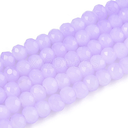 Baking Paint Imitation Jade Glass Bead Strands LS-DGLA-A034-J8MM-A50-1