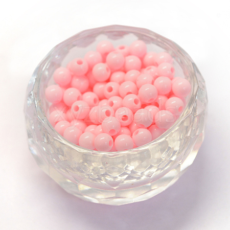 Opaque Acrylic Beads MACR-S802-6mm-QZ60-1