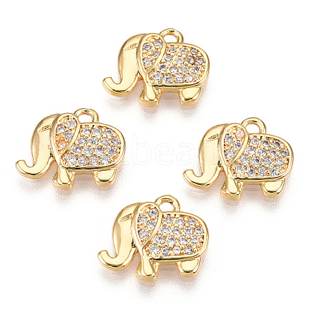 Brass Micro Pave Cubic Zirconia Charms X-ZIRC-K082-034A-1