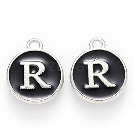 Platinum Plated Alloy Charms X-ENAM-S118-02R-P-1