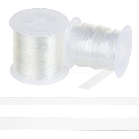  2 Rolls 2 Styles Invisible Stretchy TPU Plastic Transparent Elastic Strap EW-NB0001-09-1