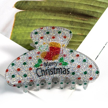 Christmas Theme Plastic Claw Hair Clips PW-WG96275-04-1