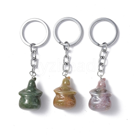Natural Indian Agate Keychains KEYC-P011-04P-04-1