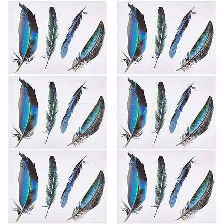 PVC Self Adhesive Feather Car Sticker DIY-WH0453-58A-1