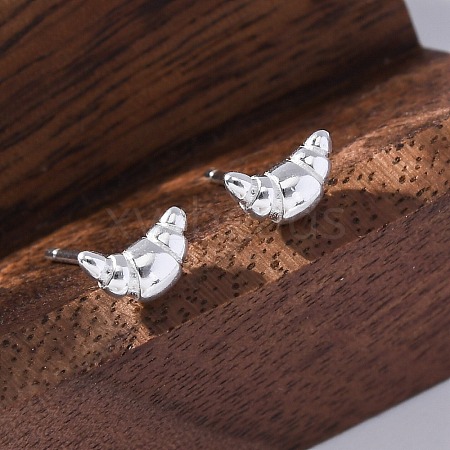 S925 Sterling Silver Stud Earrings EJEW-R015-03S-1