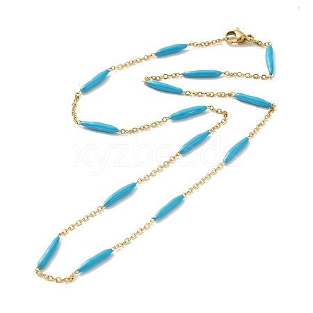 Enamel Bar Link Chain Necklace STAS-B025-02G-02-1