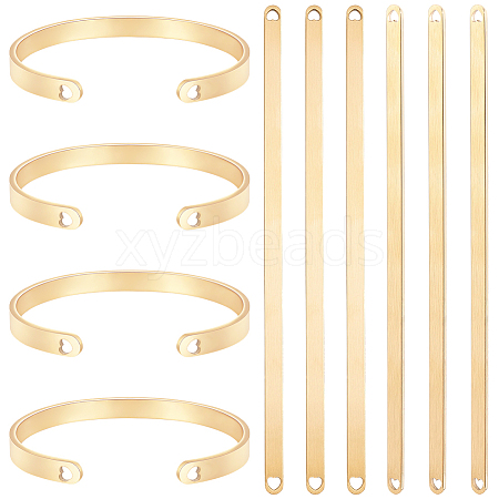 6Pcs Stainless Steel Blank Cuff Bangles MAK-BBC0001-32G-1