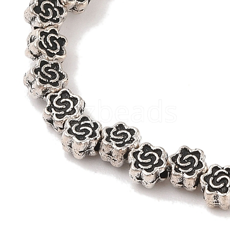 Tibetan Style Flower Alloy Bead Strands TIBEB-O007-06-RS-1