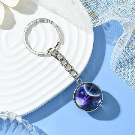 Round Glass Beads Keychain KEYC-YW00066-05-1