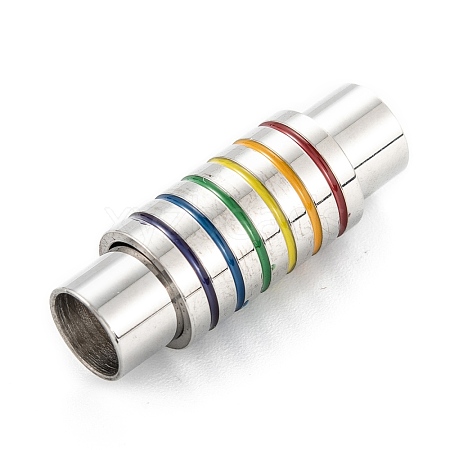 304 Stainless Steel Magnetic Enamel Clasps LS-STAS-P285-02P-1