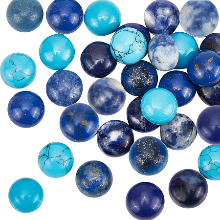   32Pcs 8 Style Natural & Synthetic Gemstone Cabochons G-PH0001-75-1