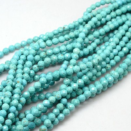 Natural Howlite Round Beads Strands X-TURQ-L017-6mm-01B-1