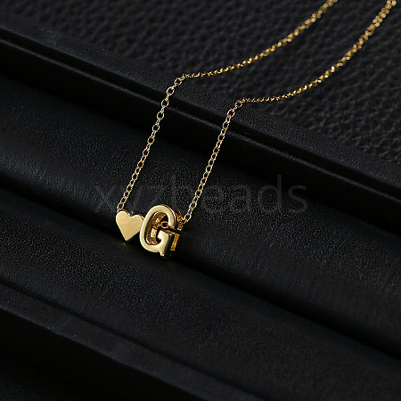 Alloy Letter Heart Pendant Necklaces for Women WGBB55E-03-1