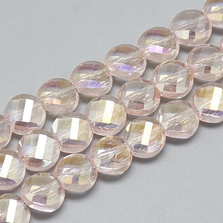 Electroplate Glass Beads Strands EGLA-Q098-A04-1