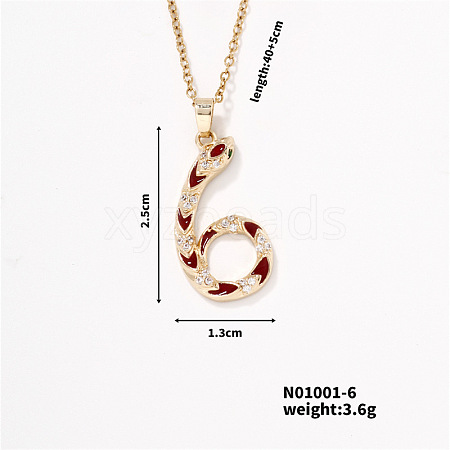 Trendy Snake Pendant Necklace MU5587-6-1