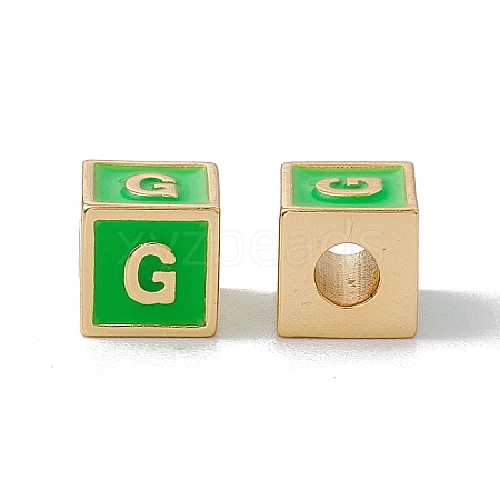 Rack Plating Brass Enamel Beads KK-B060-04G-02G-1