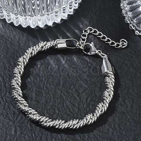 6MM 304 Stainless Steel Round Rope Chain Bracelets SA-CBA2696-25P-1