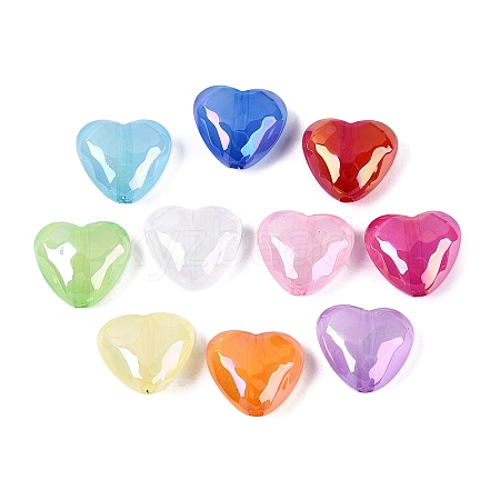 UV Plating Transparent Acrylic Imitation Jelly Beads OACR-Q202-02-1