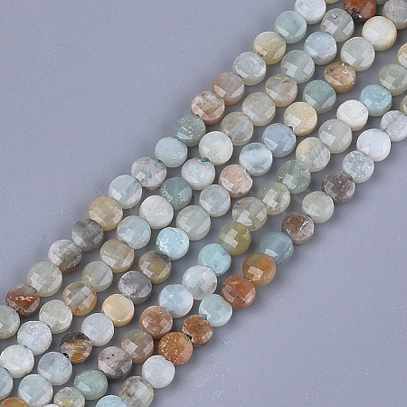 Natural Flower Amazonite Beads Strands X-G-S354-43-1