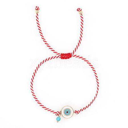 Elegant Adjustable Enamel Evil Eye Link Bracelets RU8813-1