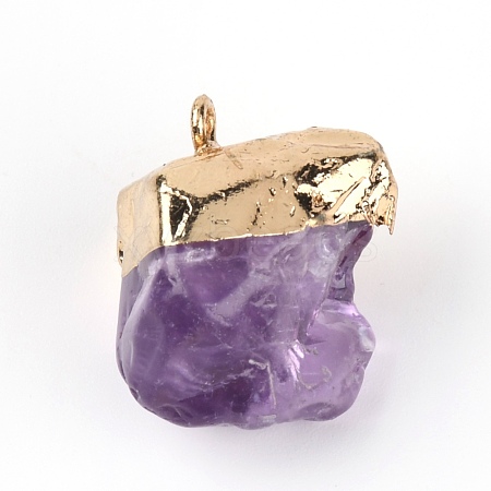 Rough Raw Natural Amethyst Pendants FIND-WH0076-98C-1