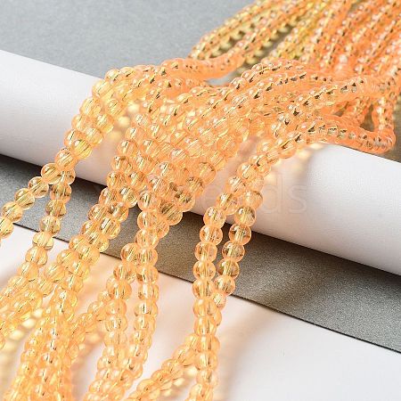 Drawbench Transparent Glass Beads Strands GLAD-Q012-4mm-08-1