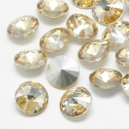 Pointed Back Glass Rhinestone Cabochons RGLA-T086-18mm-06-1