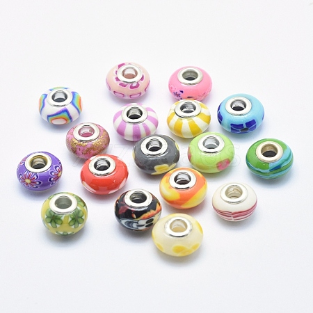 Handmade Polymer Clay European Beads CLAY-K002-L27-1