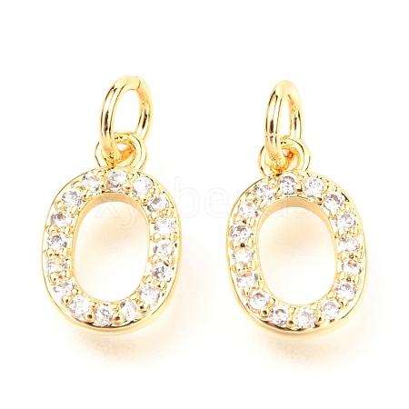 Brass Micro Pave Cubic Zirconia Charms ZIRC-O037-18G-1