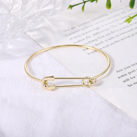 Paper Clip Shaped Brass Cuff Bangles for Women FS-WG1BAA8-01-1