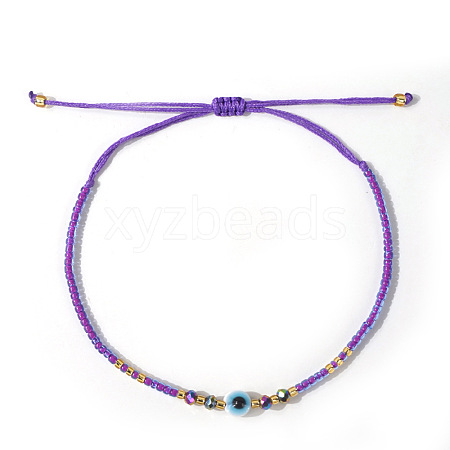 Glass Seed Beads & Resin Braided Bead Bracelets LS-TK7632-4-1