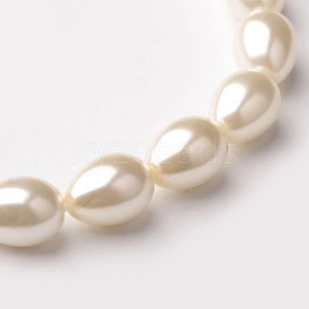 Eco-Friendly Glass Pearl Teardrop Beads Strands X-HY-O001-C-01A-1