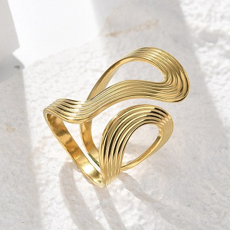 304 Stainless Steel Cuff Rings RJEW-C124-06C-G-1