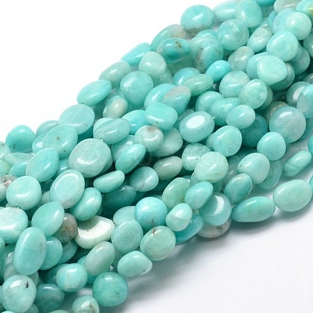 Natural Amazonite Gemstone Nuggets Bead Strands X-G-J336-32-1