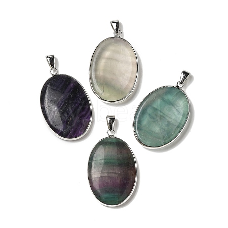 Natural Fluorite Pendants G-M415-01P-04-1