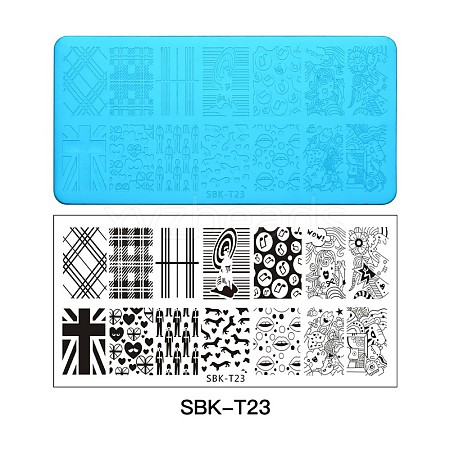 Stainless Steel Nail Art Stamping Plates MRMJ-S048-SBK-T23-1