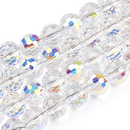 Transparent Electroplate Glass Bead Strands X-EGLA-TAC0003-04L-1