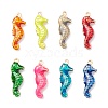 Rack Plating Brass Enamel  Pendants KK-B053-09G-1