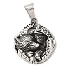 316L Stainless Steel Tibetan Style Rhinestone Pendants STAS-D096-01C-AS-1